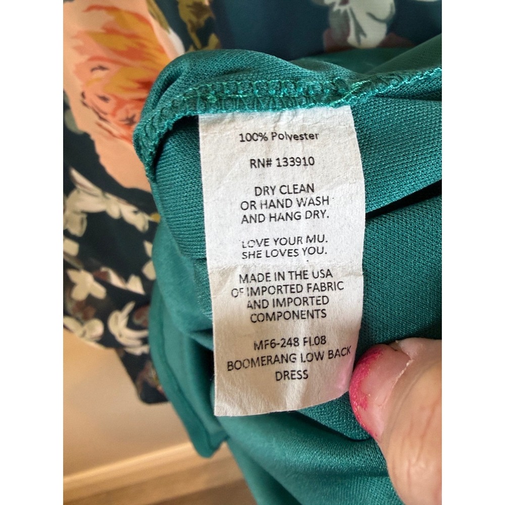 Show Me Your Mumu Womens Boomerang Dress Floral Teal Small - Picture 3 of 7